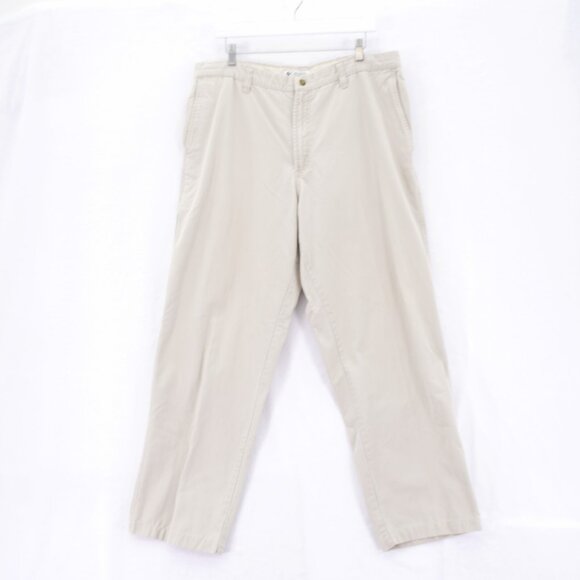 Columbia Khaki Cotton Cargo Pants High Rise Flat Front 38‎ / 31 - Picture 1 of 10
